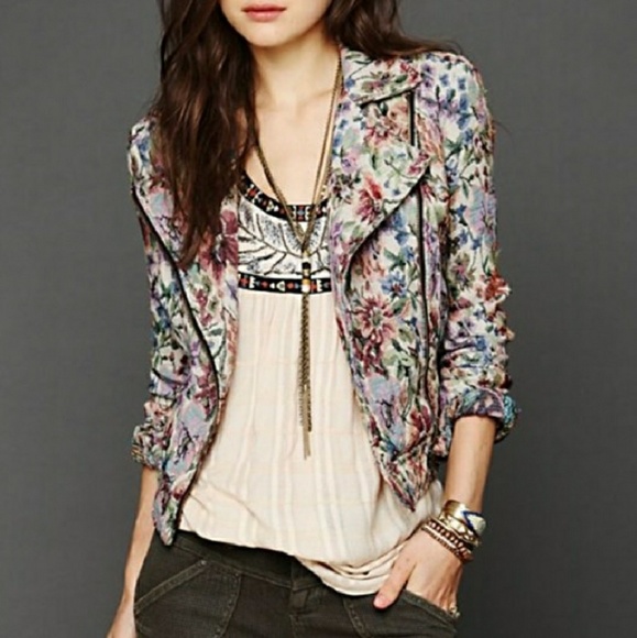 Free People Jackets & Blazers - Free People | Floral Moto Jacket